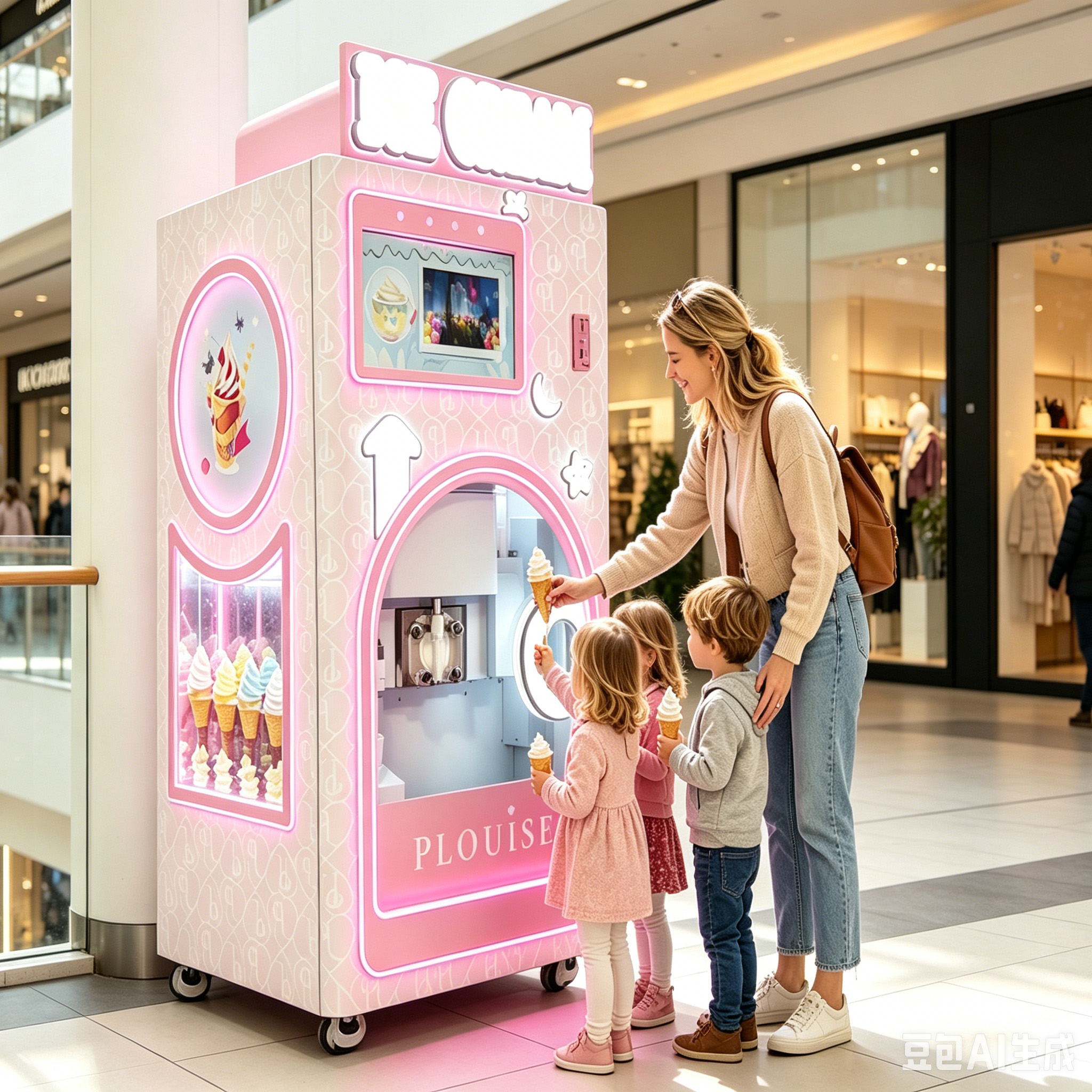 PLOUISE Self-Service Automatic Ice Cream Vending Machine