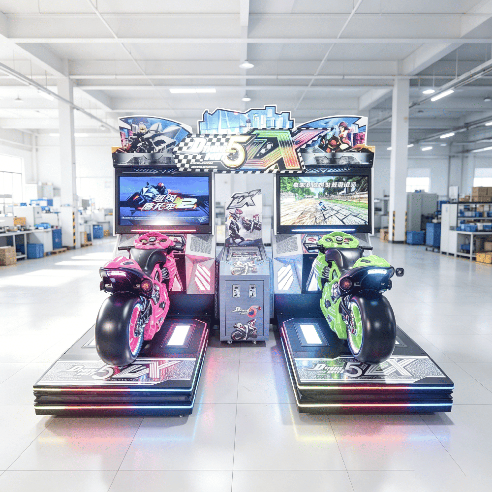 Twin Motorcycle Racing Arcade Machine Manufacturer | 2 Player Driving Simulator