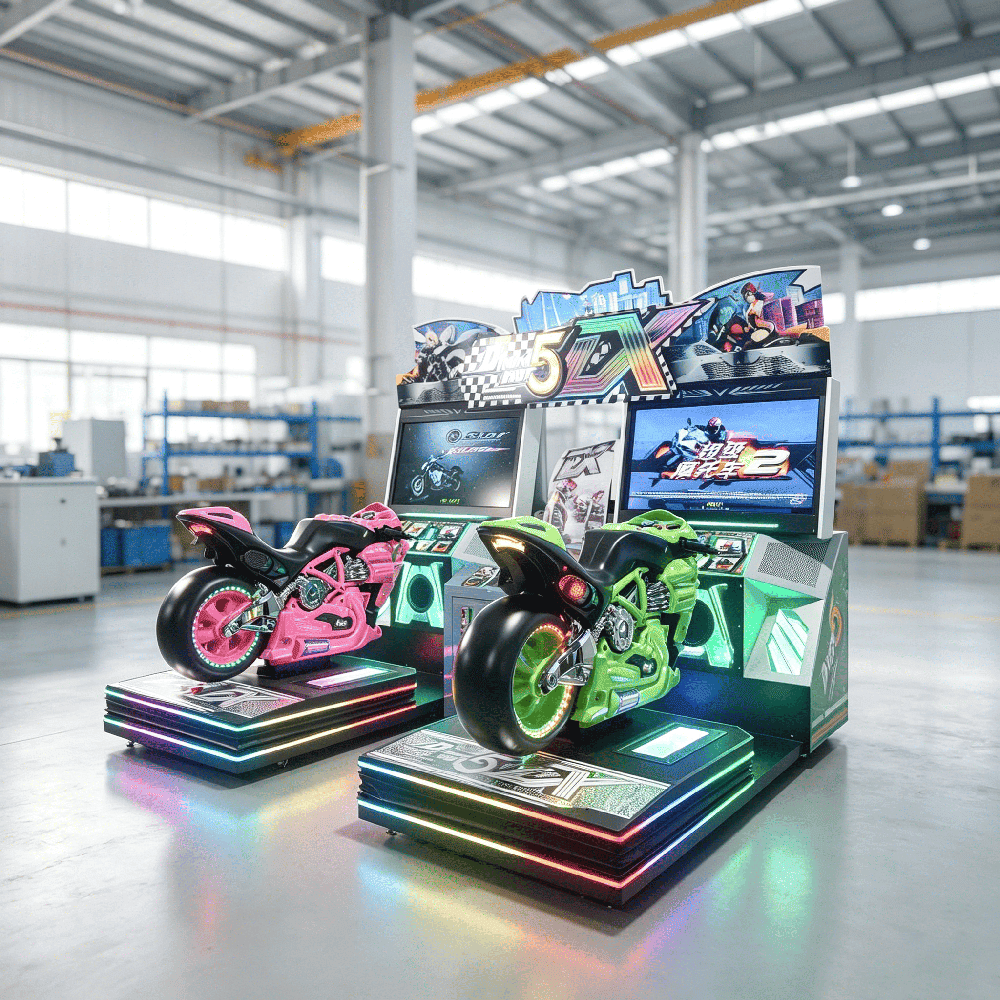 Twin Motorcycle Racing Arcade Machine Manufacturer | 2 Player Driving Simulator