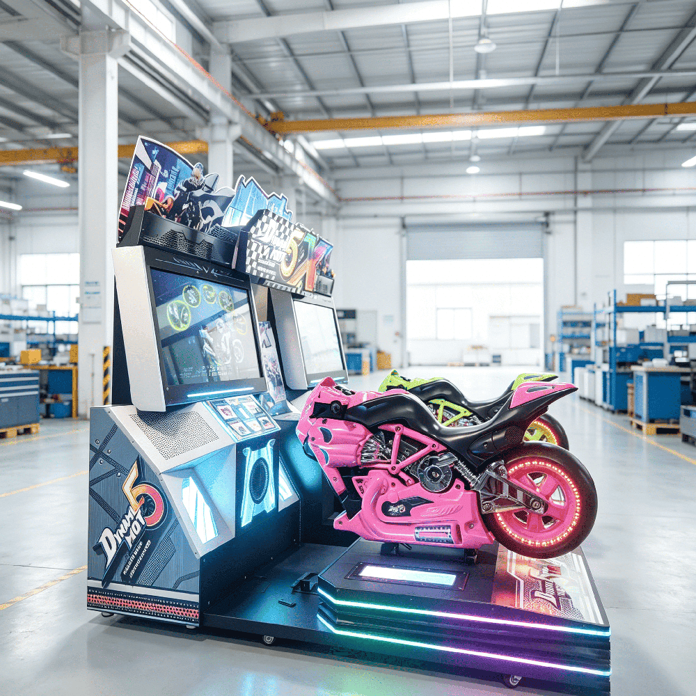 Twin Motorcycle Racing Arcade Machine Manufacturer | 2 Player Driving Simulator