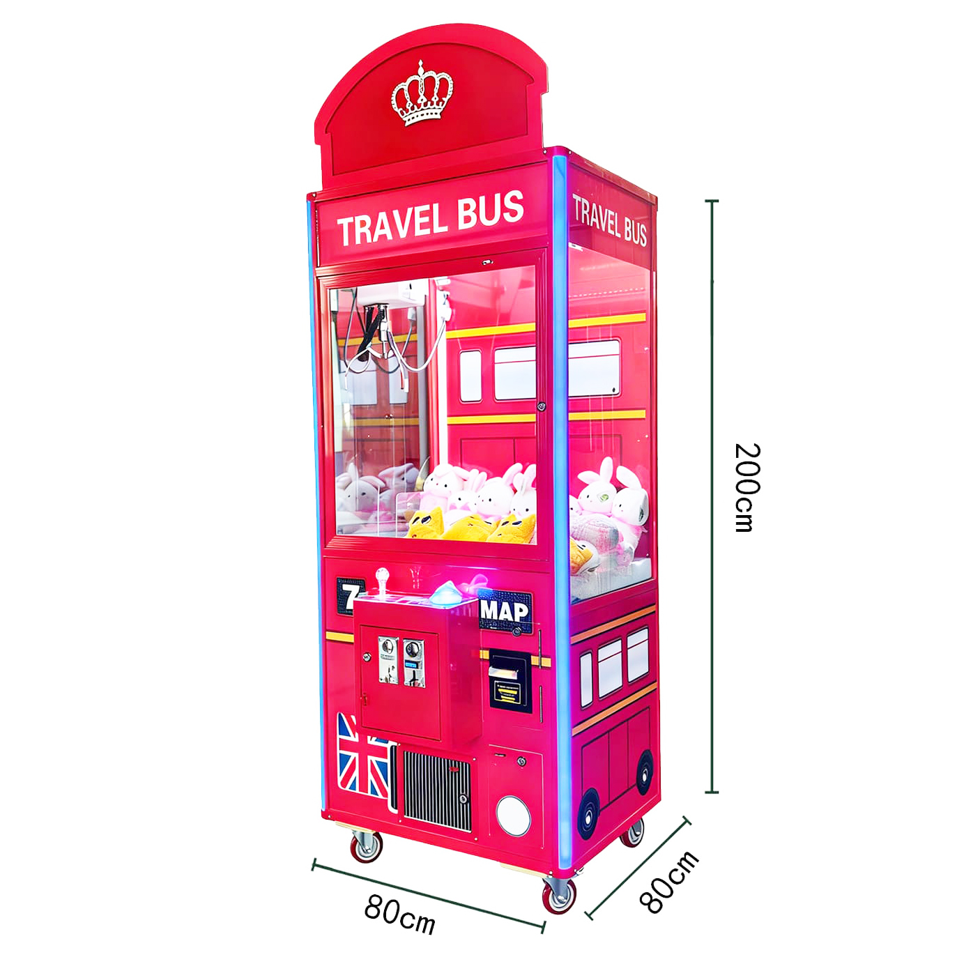 Travel Bus LED Claw Machine | Commercial Arcade Prize Crane Machine