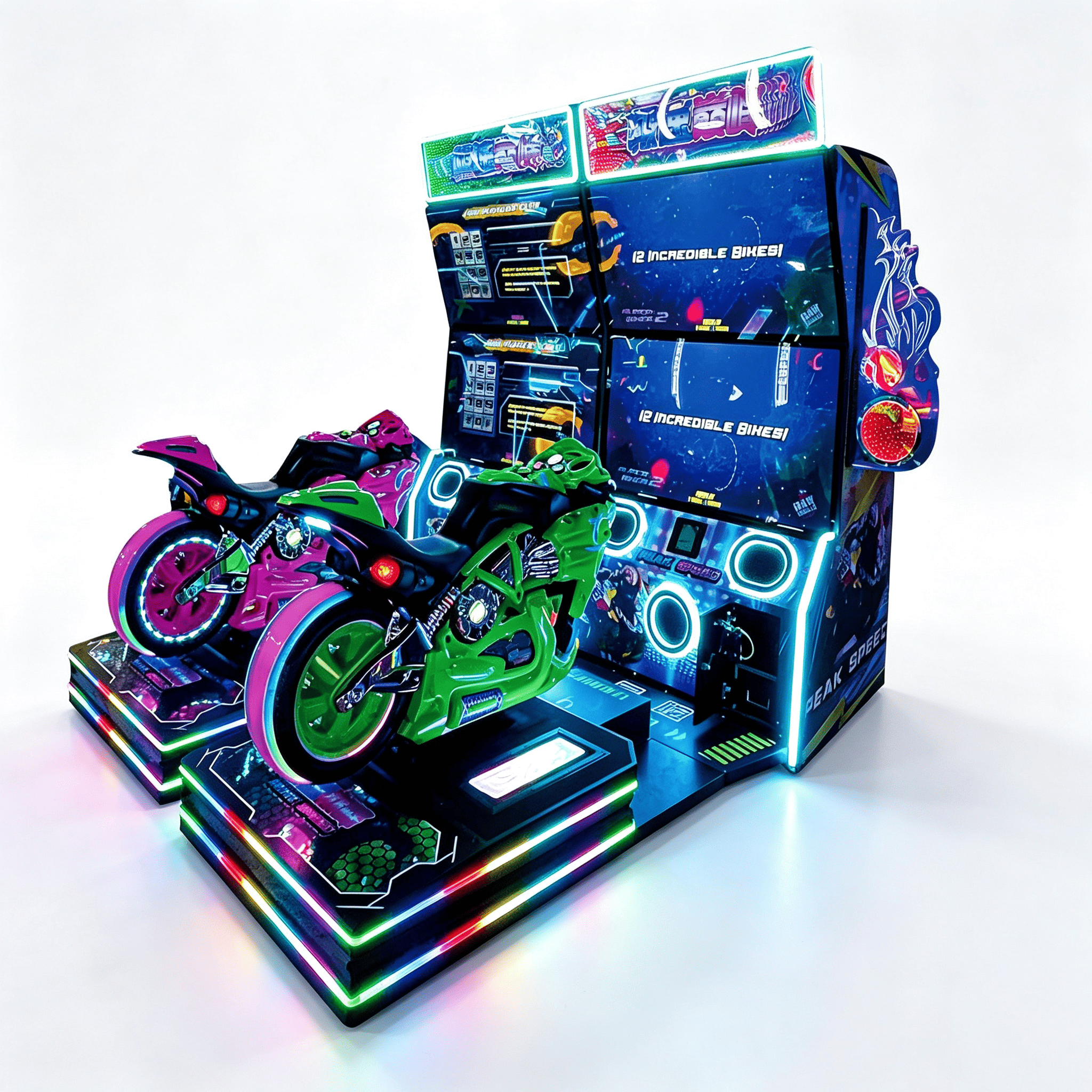Commercial 2-Player Motorcycle Racing Arcade Machine