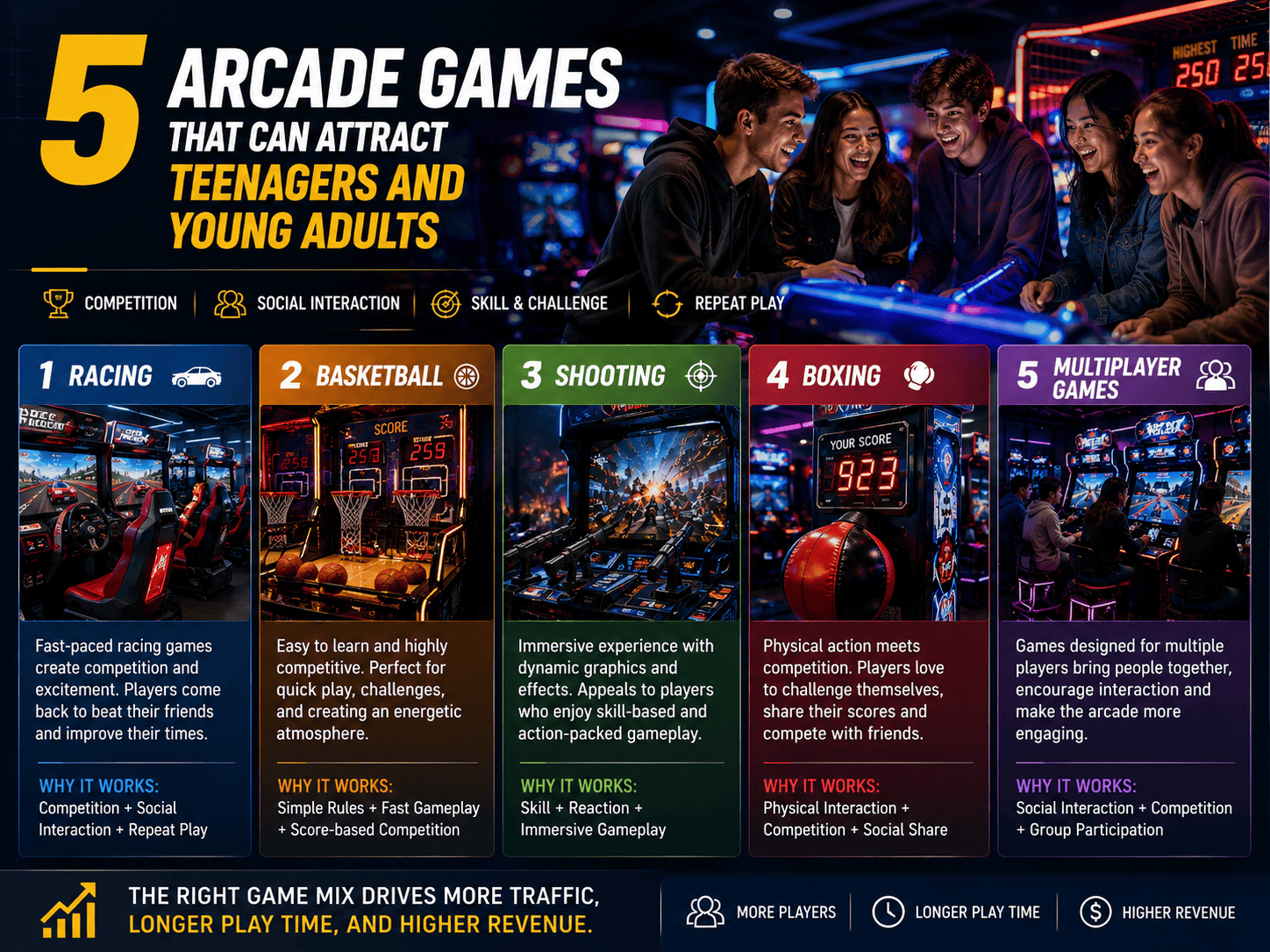 5 Arcade Games That Can Attract Teenagers and Young Adults