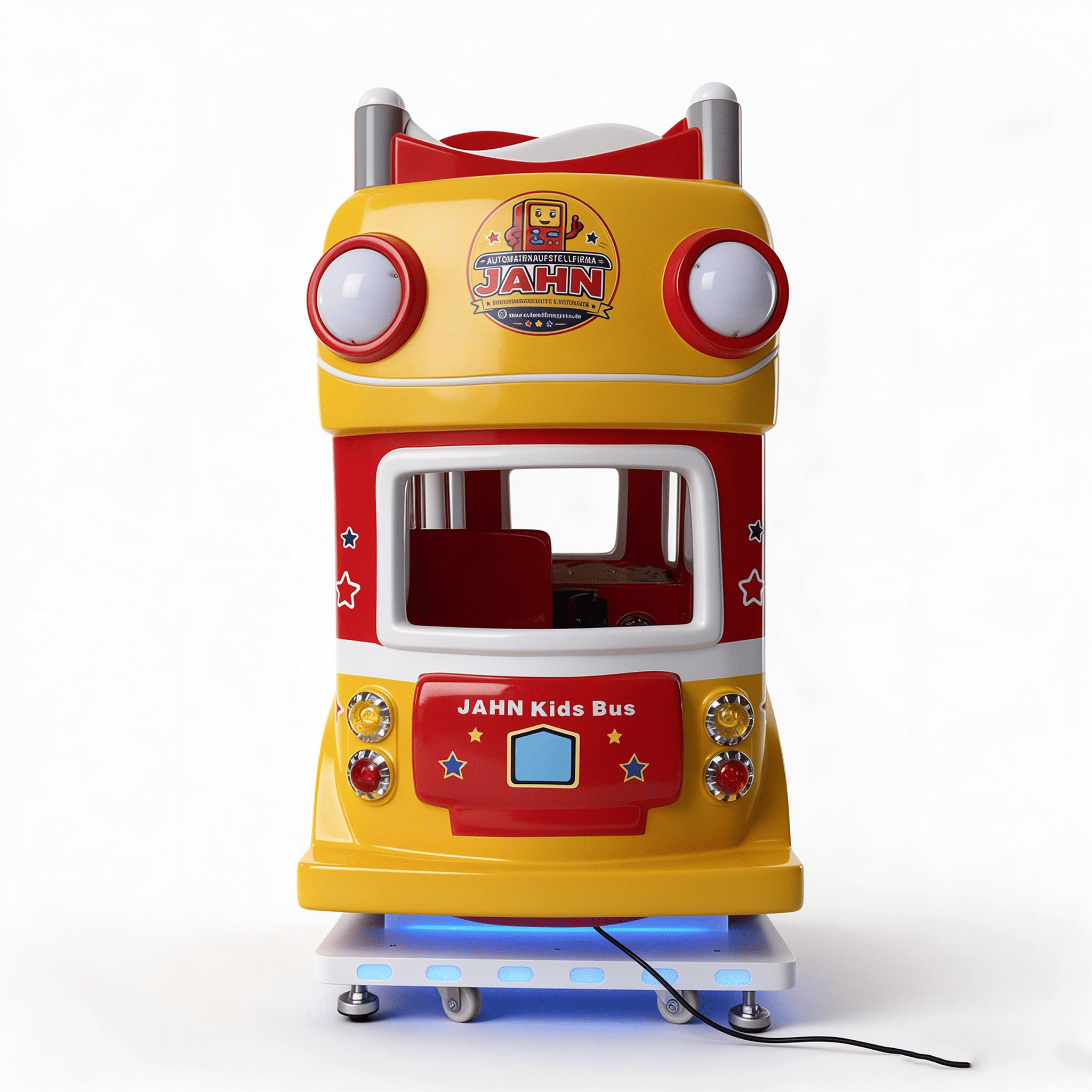 Kids Bus Kiddie Ride | 3-Seat Coin-Operated Swing Machine, Ages 2+